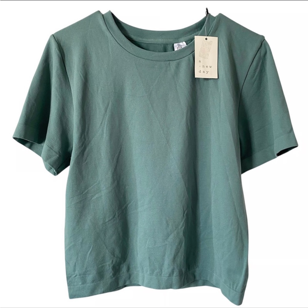 A New Day Sage Green Short Sleeve Top